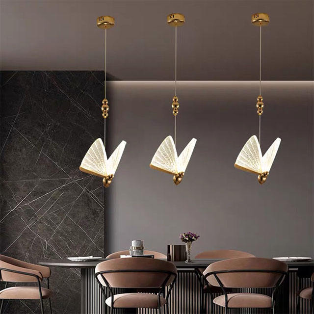 Home Living Room Indoor Lighting Modern Hanging Lamp Droplight Butterfly Pendant Lights