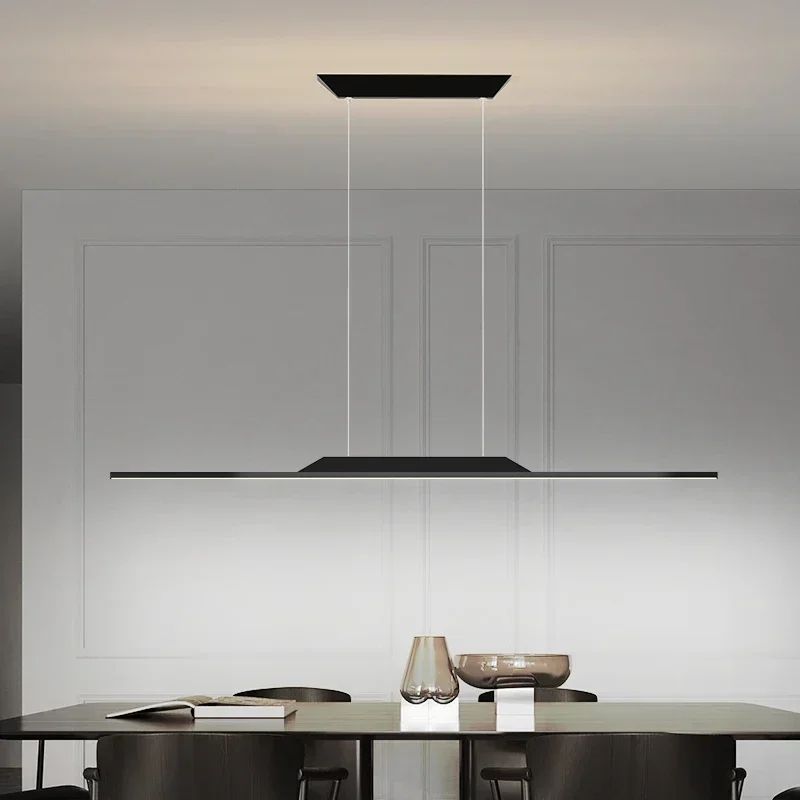 Simple Modern Led Chandelier Lighting Dining Room Island Long Hanging Lamp Restaurant Bar Office Fixtures Kitchen Coffee Light