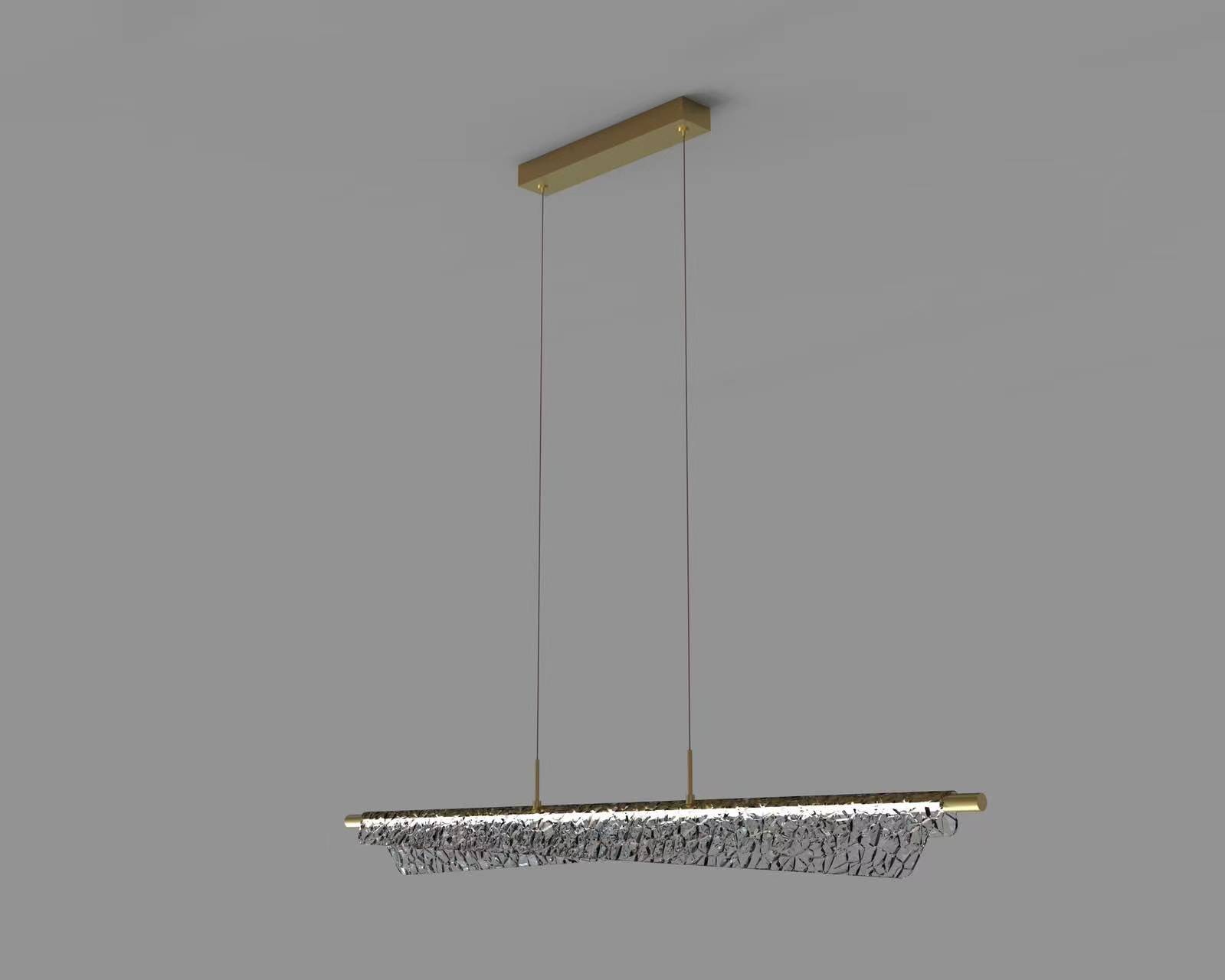 Black Living Room Chandelier Simple Long Linear Led bar Chandelier High End Irregular Acrylic Led Dining Room Pendant Light